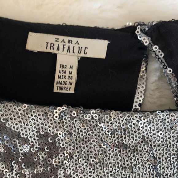 Zara Long-Sleeve Sequin Crop Top - Picture 6 of 9